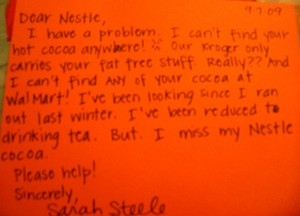 Letter to Nestle